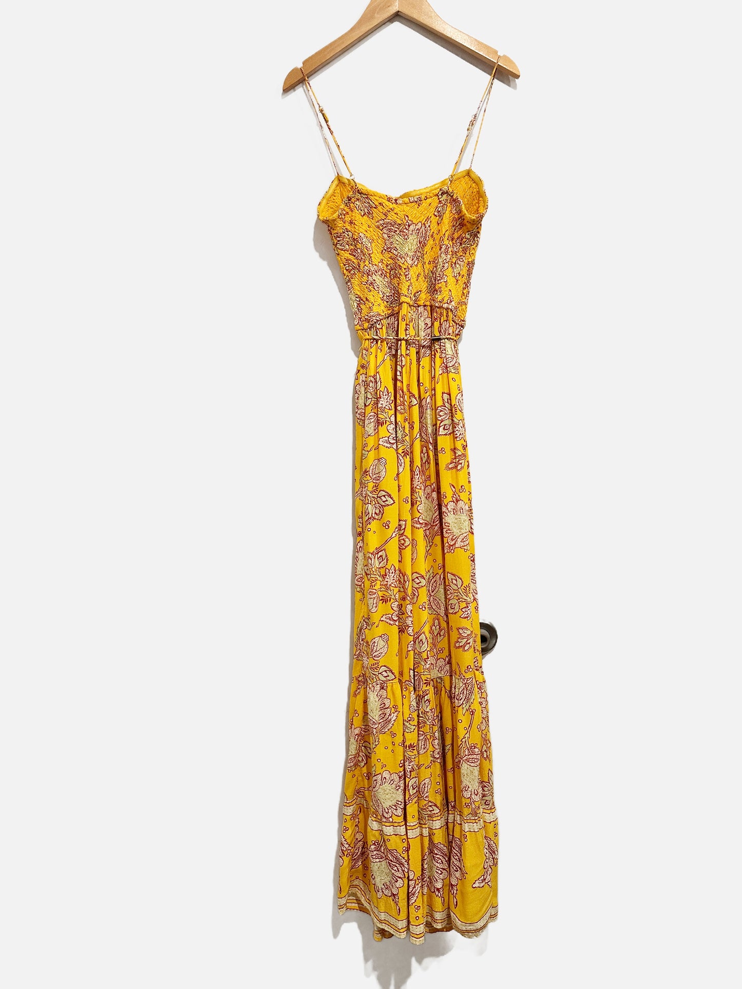 Free People Yellow Floral Jumpsuit - Small