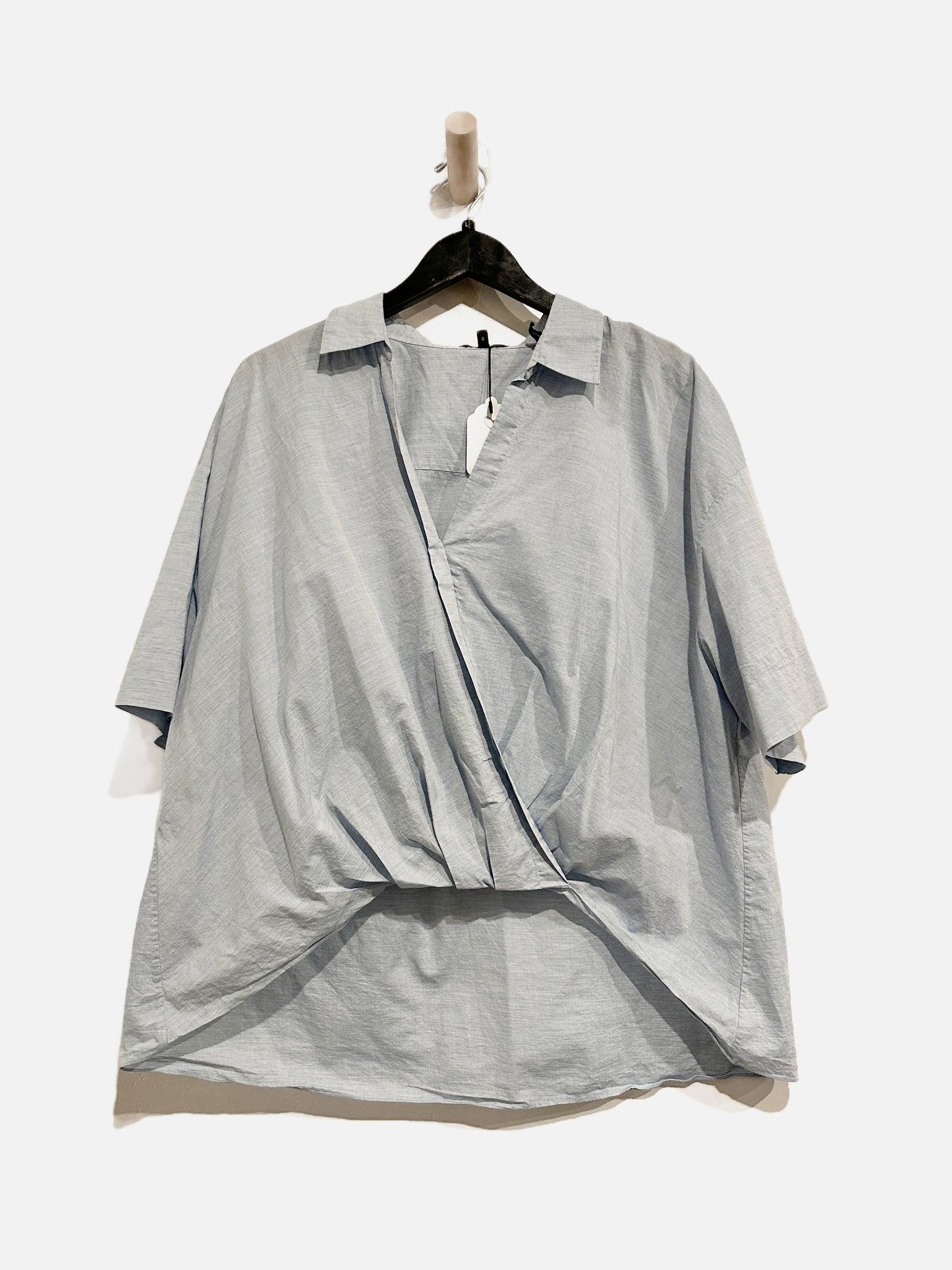 Theory Blue Twist Front Blouse - Large