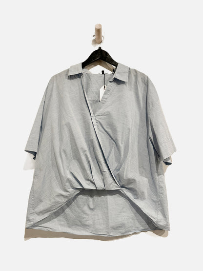 Theory Blue Twist Front Blouse - Large