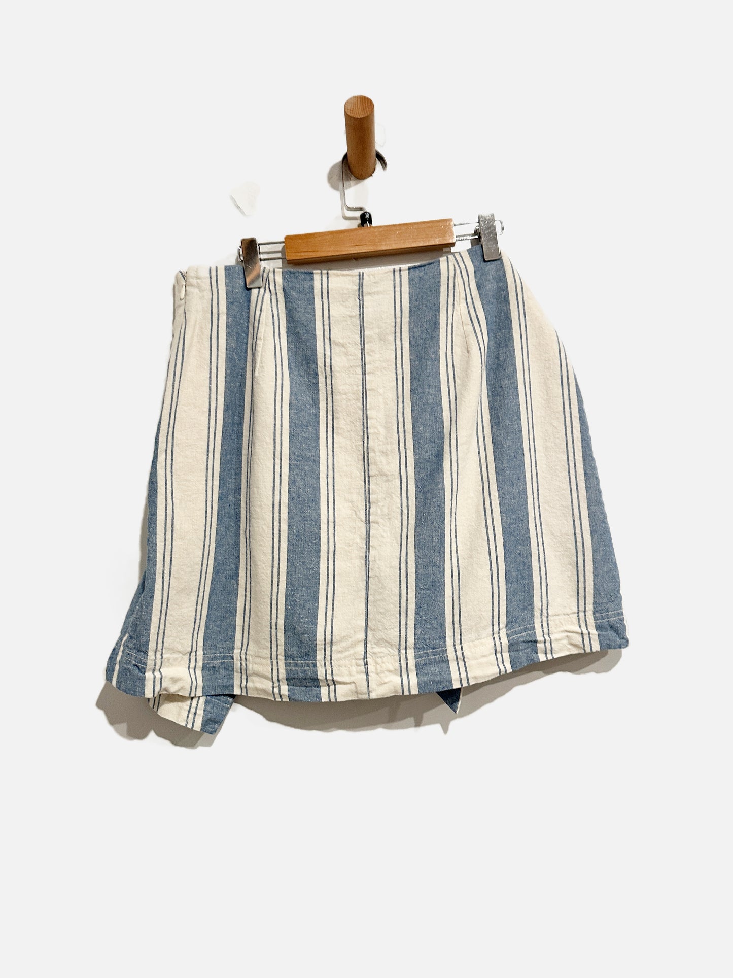 Free People Blue and White Stripe Linen Skirt - 10