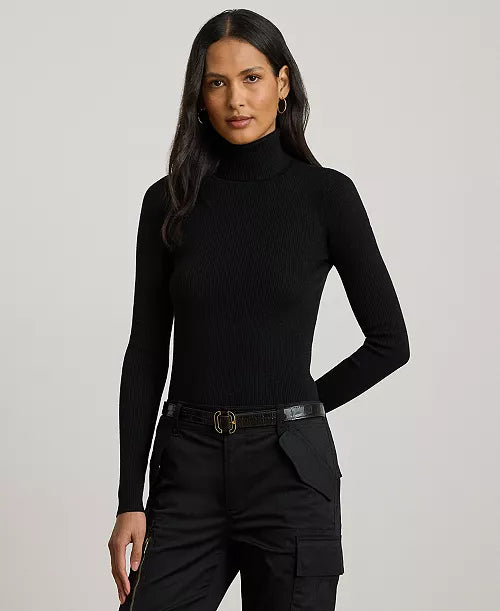 Ralph Lauren Black Ribbed Turtleneck - Small