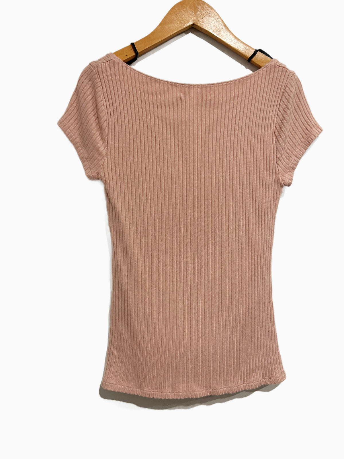 Reformation Bardot Ribbed Top in Pink