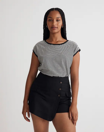 Madewell Black and White Stripe Tank - XS
