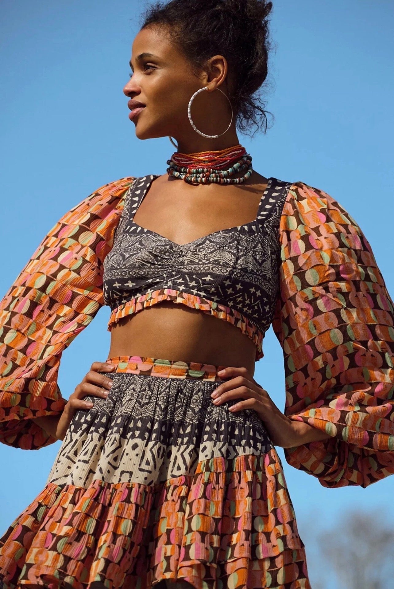 Free People Naomi Printed Skirt Set - XS
