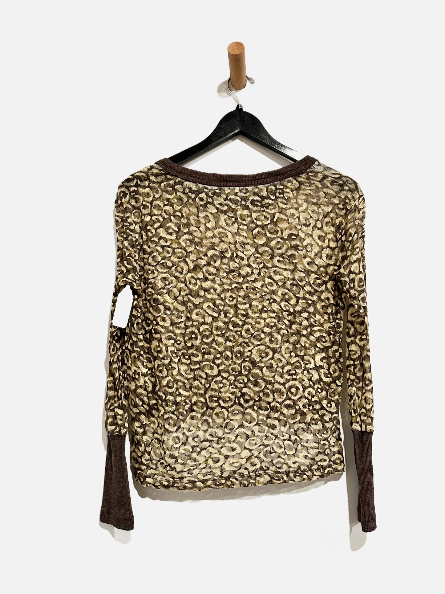 Pilcro Boxy Heritage Leopard Print Pullover - XXS