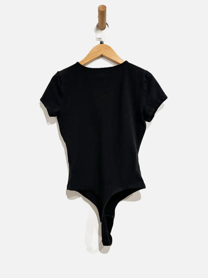 Madewell Crewneck Thong Bodysuit in True Black - Small