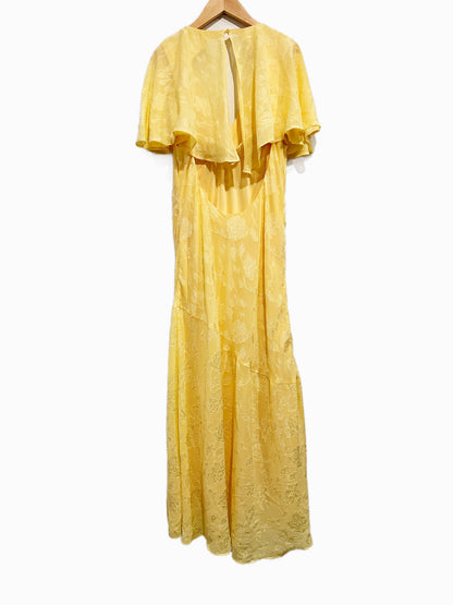 ASTR Yellow Floral Flutter Sleeve Midi Dress - XL