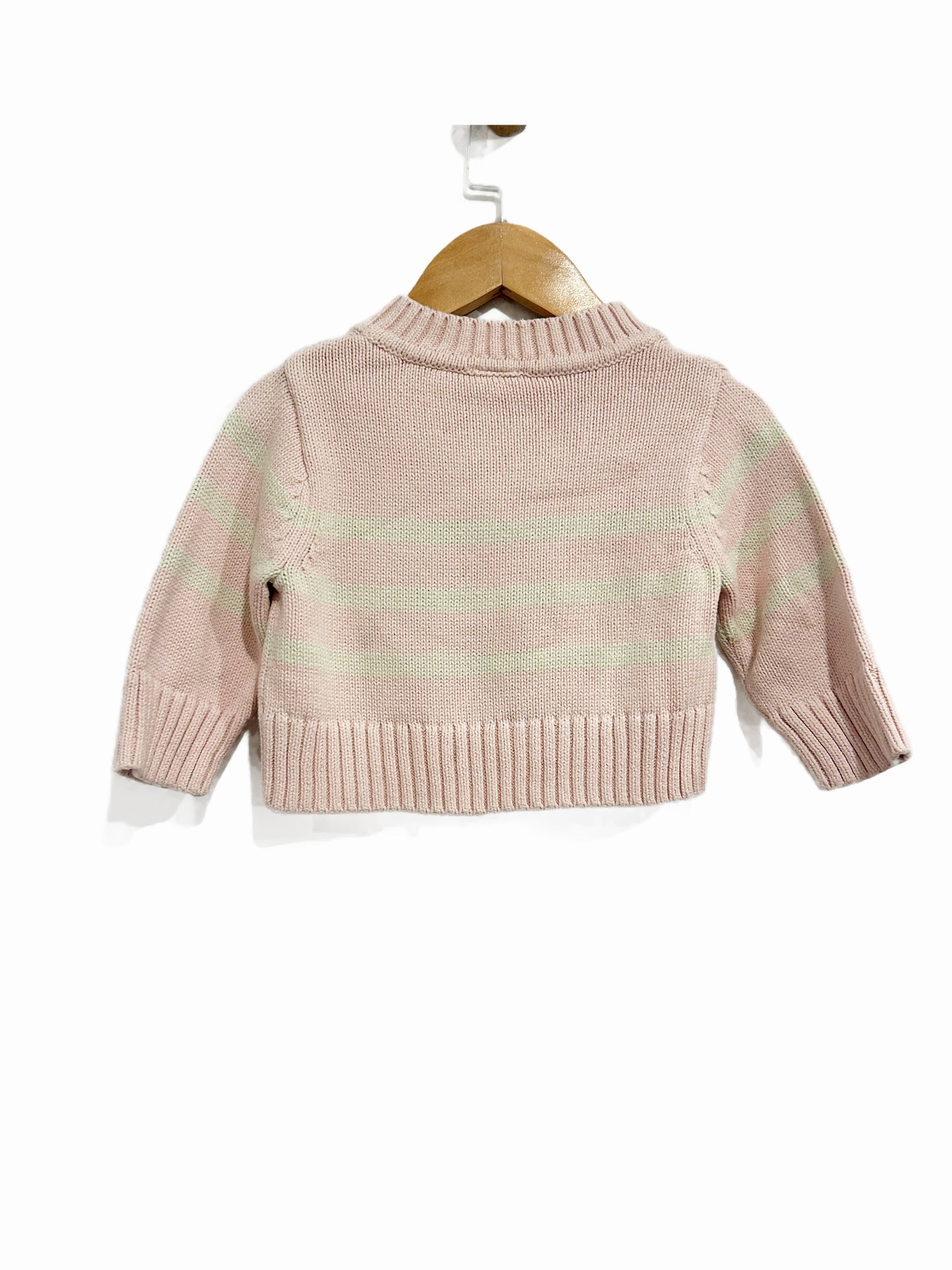 Baby Gap Pink and White Stripe Sweater - 6-12m