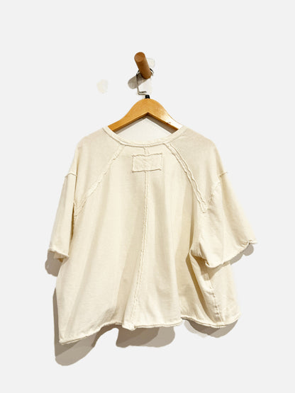 Free People Up North Cream Boxy Tee - Large
