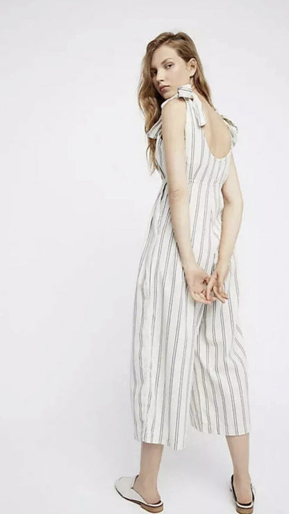 Free People Striped Tie One-Piece Jumpsuit - 4