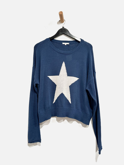 Z Supply Navy Star Sweater - Large