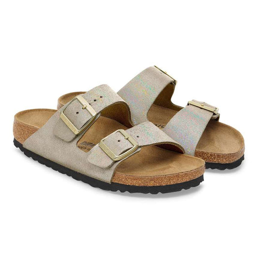 Birkenstock Arizona Big Buckle Sandals in Grey Suede - 38