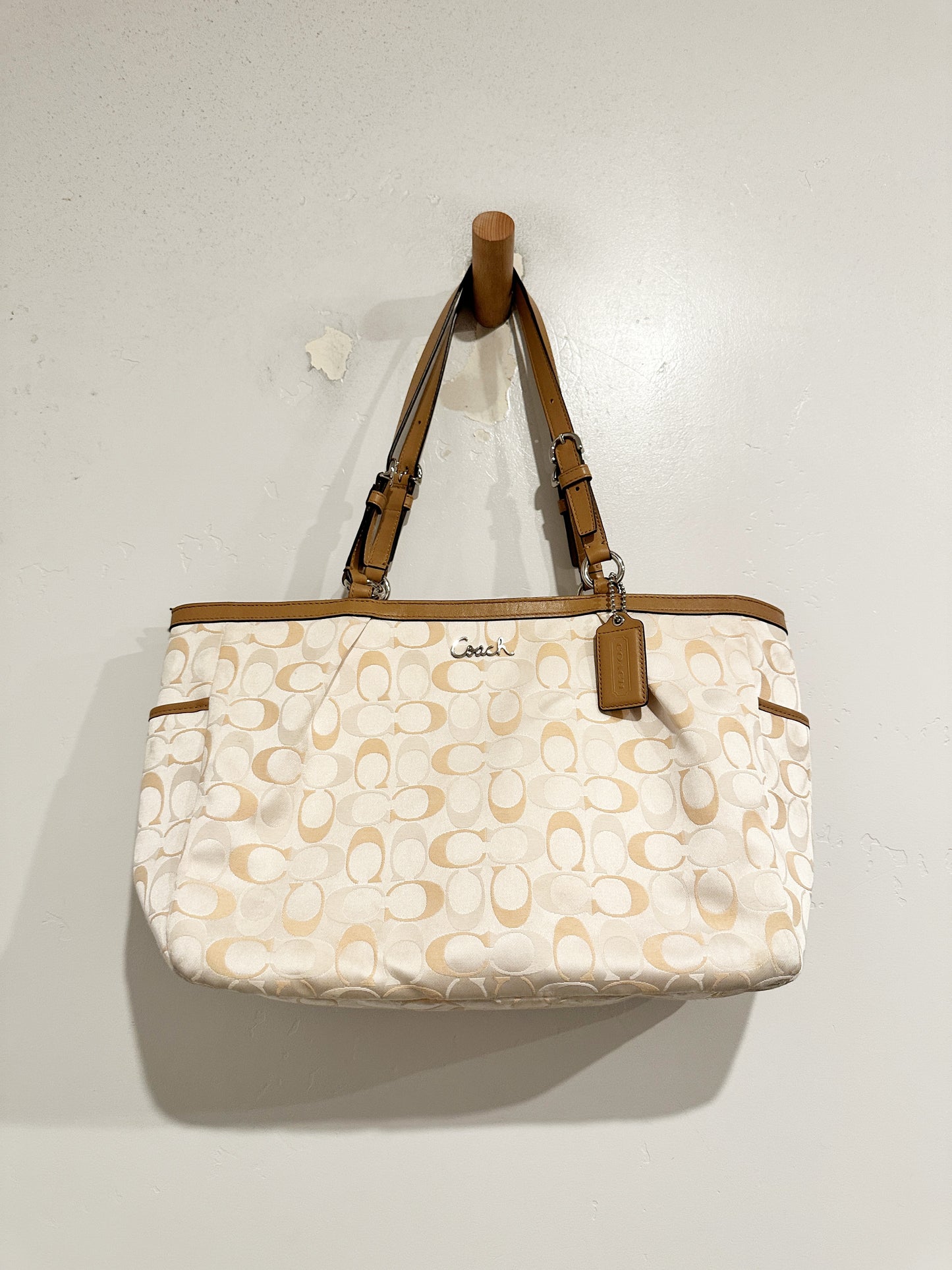 Coach Cream Monogram Handbag