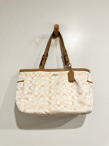 Coach Cream Monogram Handbag