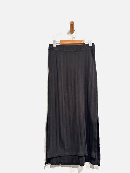 Pact Black Ribbed Midi Skirt - Small