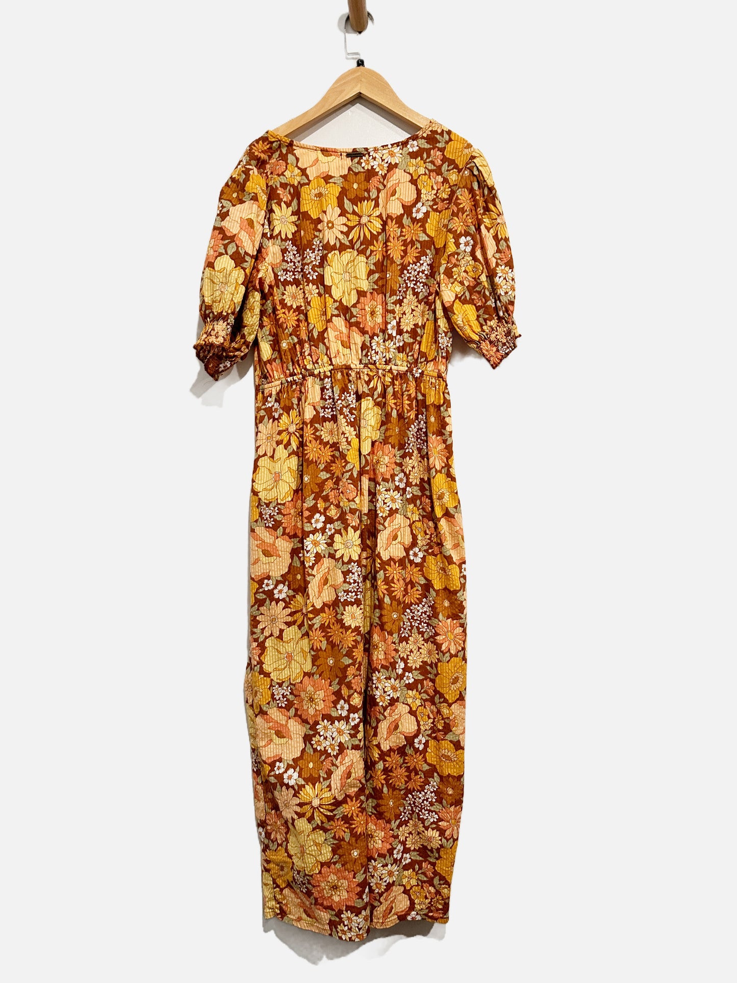 Billabong x Salty Blonde Brown Floral Maxi Dress - Large