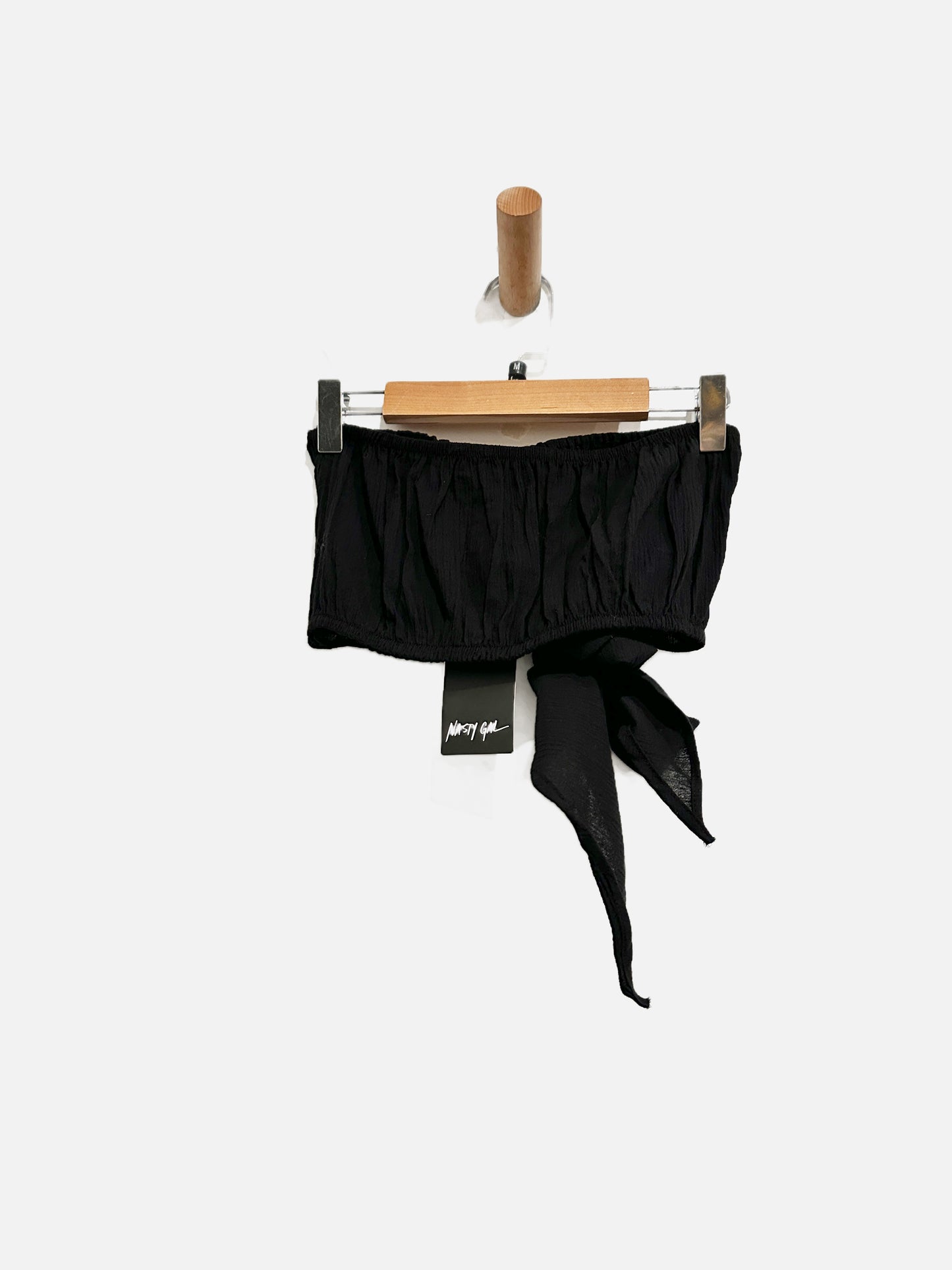 Nasty Gal Black Crinkle Tie Bandeau and Pants Cover Up - 8