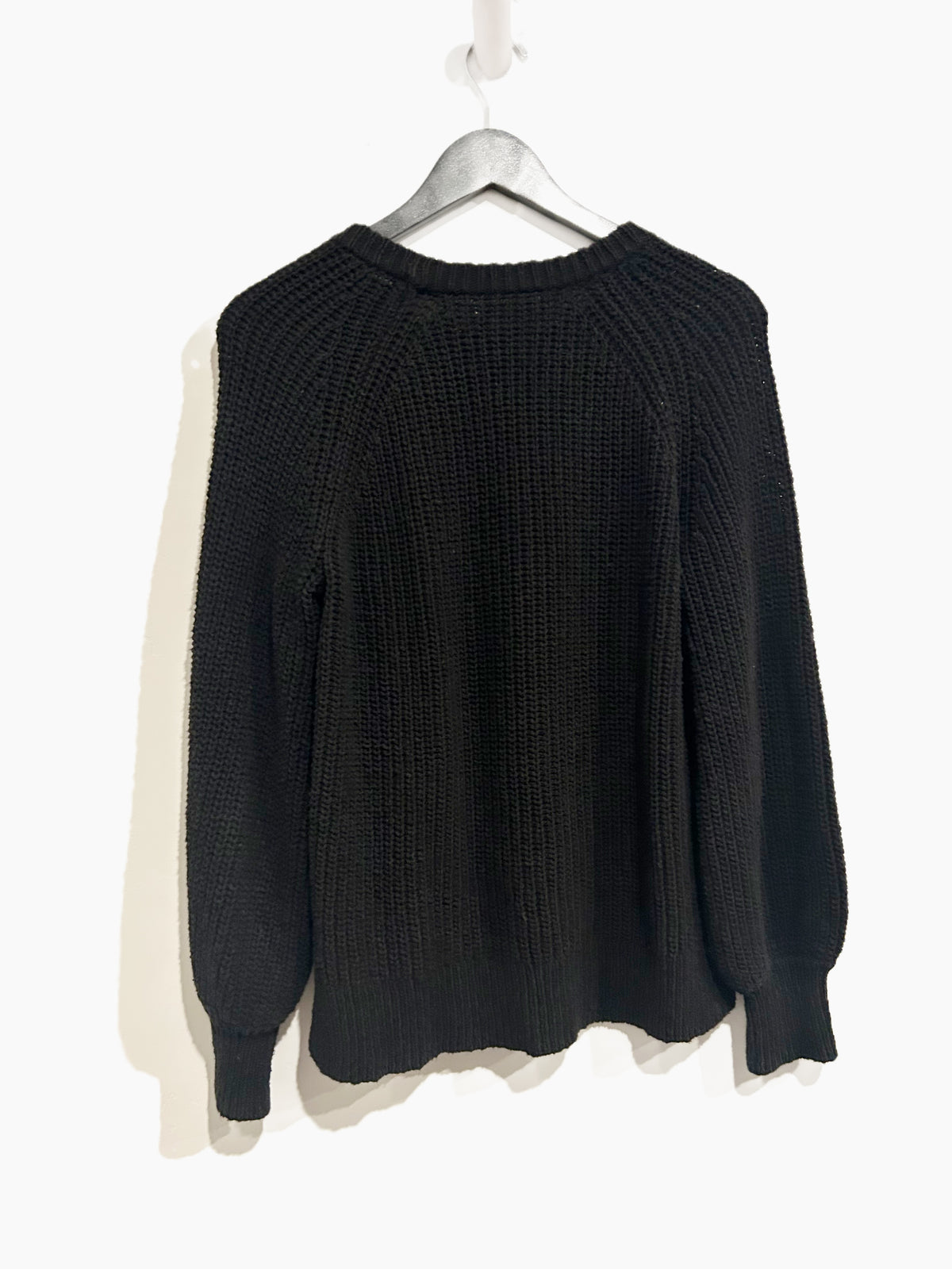 Madewell Balloon-Sleeve Pullover Sweater in True Black - Small