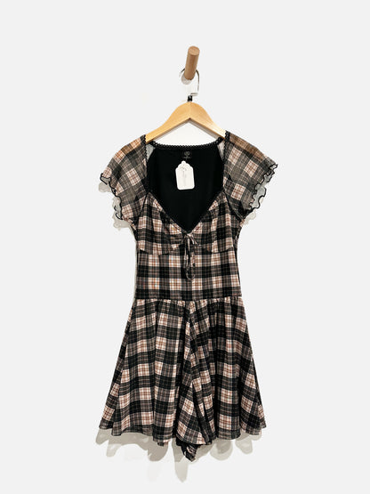 Urban Outfitters Plaid Ruffle Romper - Small