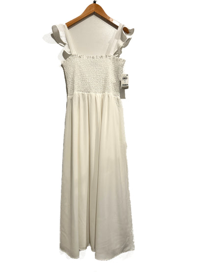 INC White Smocked Midi Dress - 10