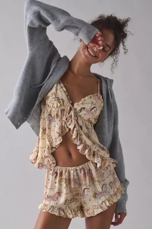 UO Out From Under Daydream Flyaway Cami + Micro Short PJ Set - Medium