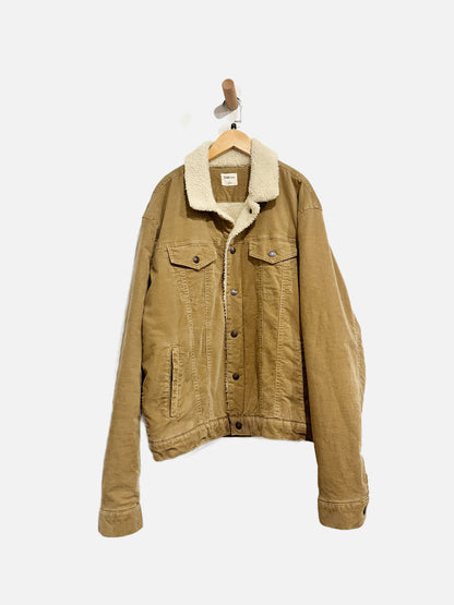 Gap Men’s Brown Corduroy Shearling Jacket - Large