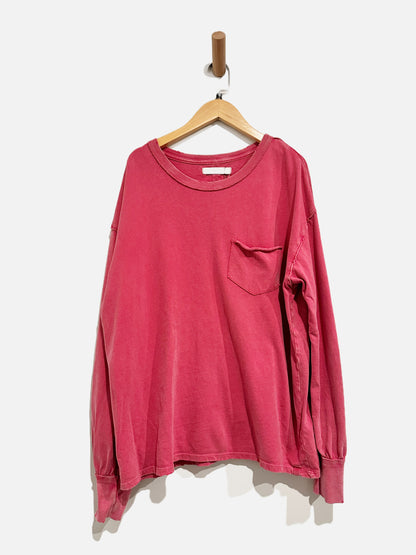 Free People Fade Into You Pink Pocket LS Tee - XS
