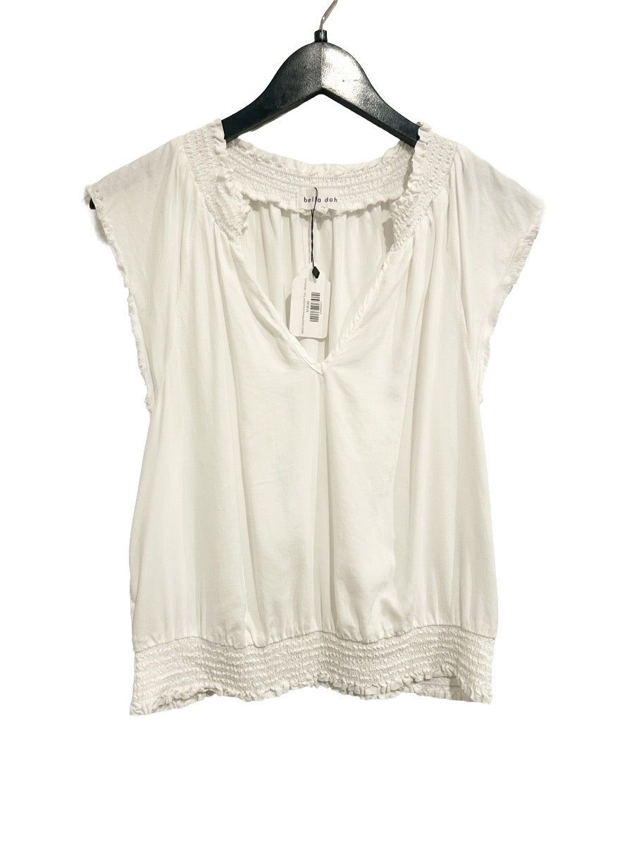 Bella Dahl White Smocked Top - Medium