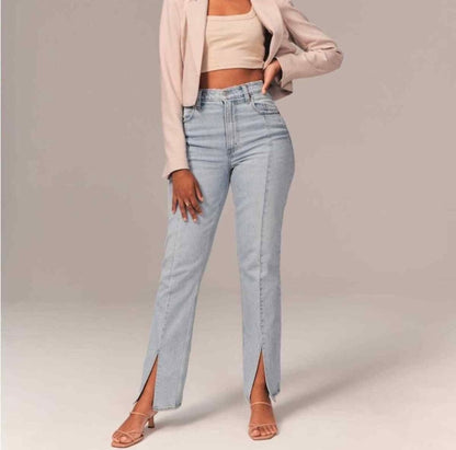 Abercrombie & Fitch Light Wash Split Hem Jeans - 27