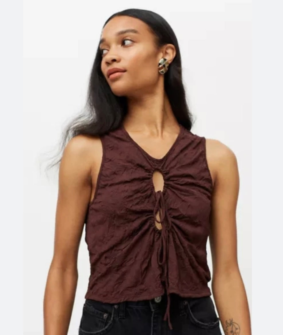 Urban Outfitters Brown Keyhole Tank - Medium