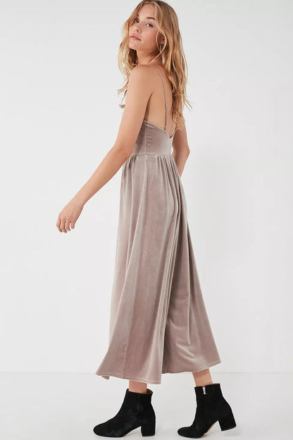 Urban Outfitters Emmabella Gray Velvet Jumpsuit - XS $22.00