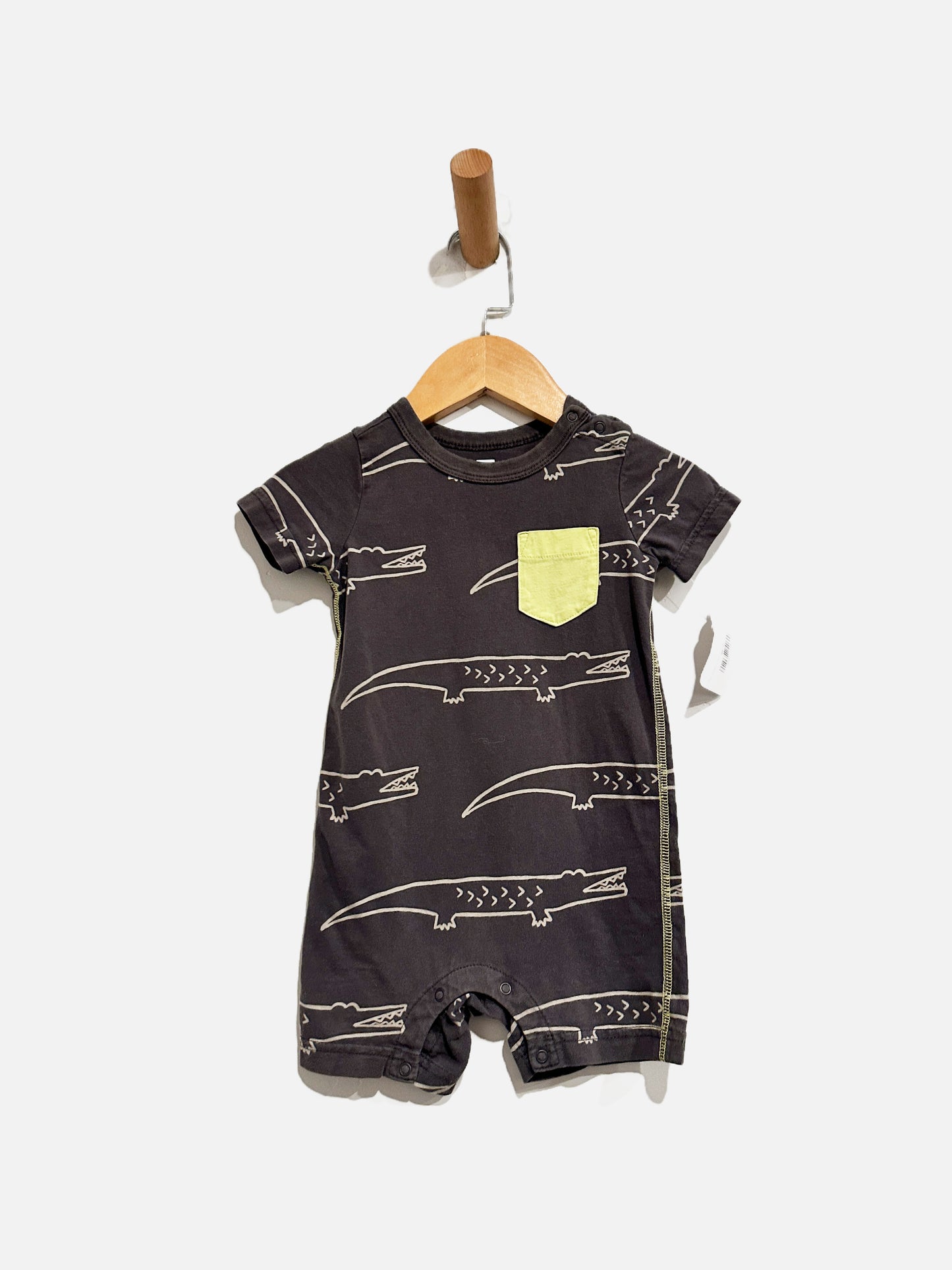 Tea Gray Crocodile Onesie - 9 -12Mo