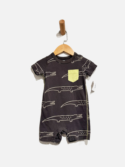 Tea Gray Crocodile Onesie - 9 -12Mo