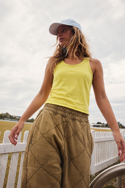 Free People Movement Back To Basics Yellow Tank - Small