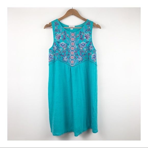 Sundance Sinatra Dream Linen Embroidered Dress Size Small