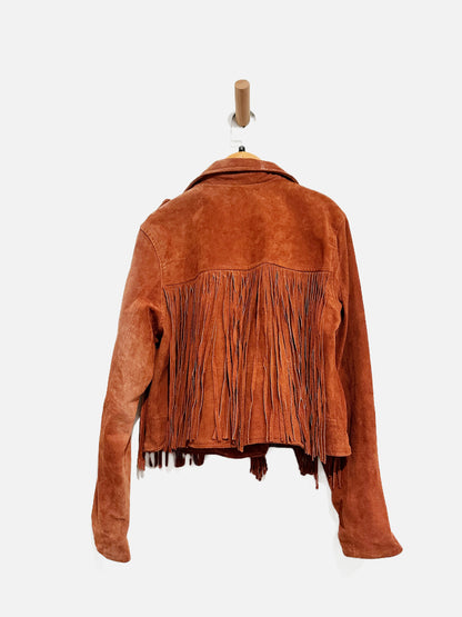 Blank NYC Brown Suede Fringe Jacket - Small