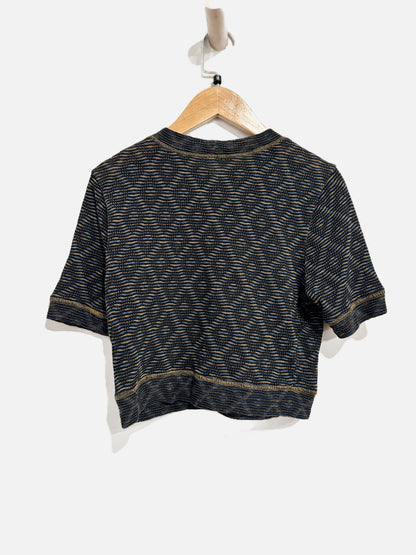 Free People All Yours Crop Top in Black/Gold - Medium