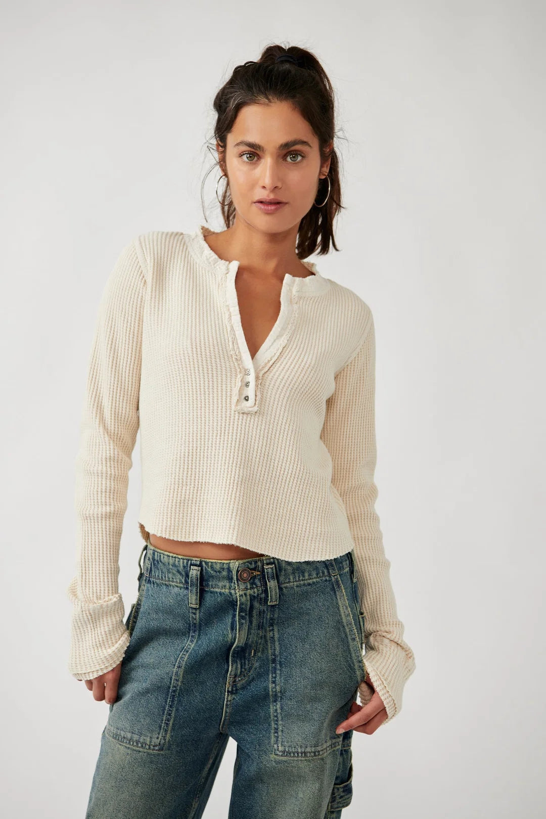 Free People Colt Thermal in Ecru - Large