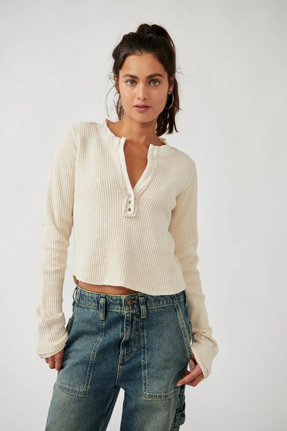 Free People Colt Thermal in Ecru - Large