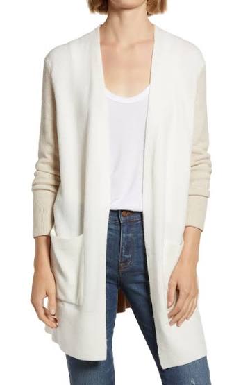 Madewell Cream Wool Blend Long Cardigan - Small