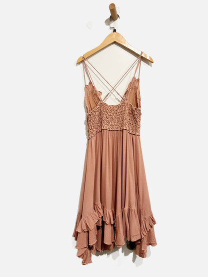 Free People Pink Lace Adella Dress - Large