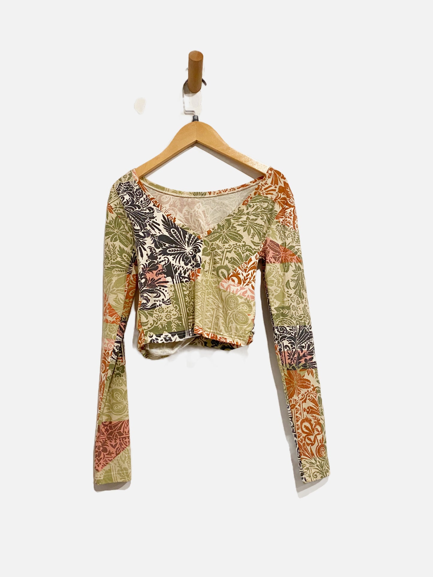 Anthropologie Daily Practice Green Print LS - XXS