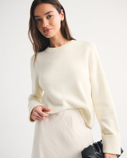 Abercrombie & Fitch Madeline Crew Sweater in Cream - Medium