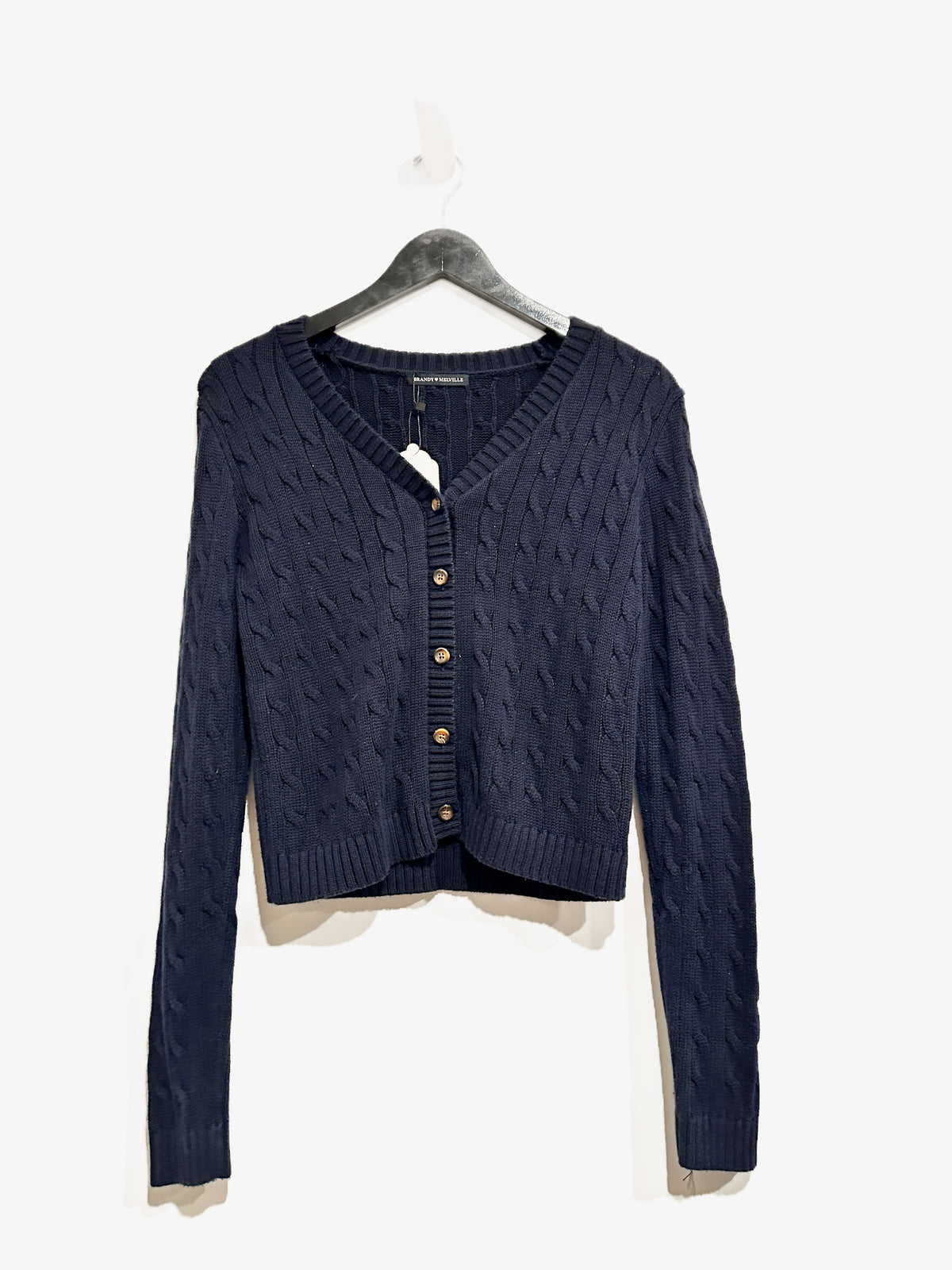 Brandy Melville Navy Cable Knit Cardigan