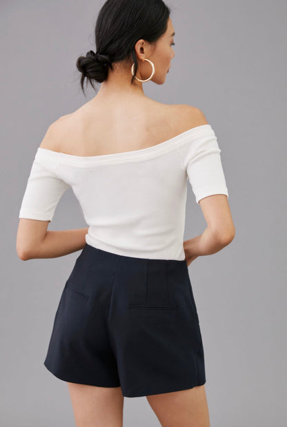 Anthropologie Maeve Black Tailored Skort - 0