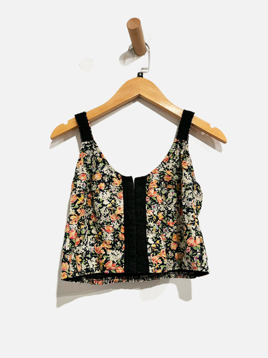 Free People Black Floral Tank - Medium