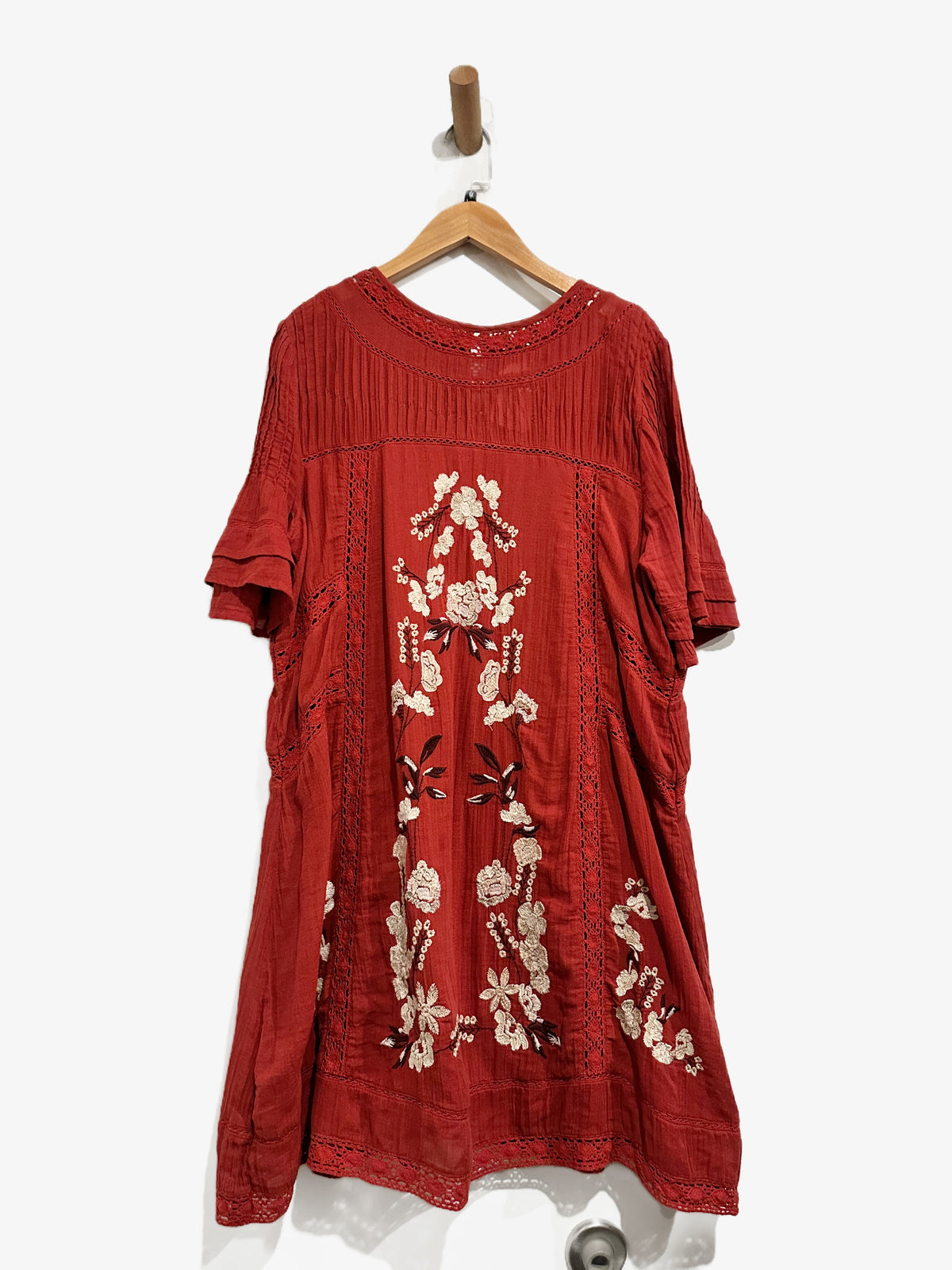 Free People Perfectly Victorian Mini Dress in Red - Medium