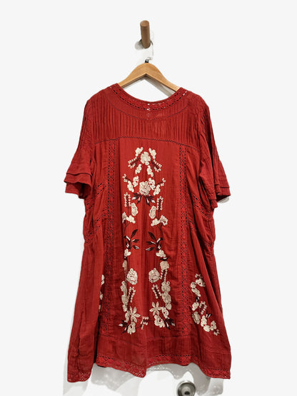 Free People Perfectly Victorian Mini Dress in Red - Medium
