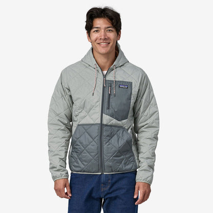 Patagonia Diamond Quilted Bomber Hoody in Sleet Green - Small