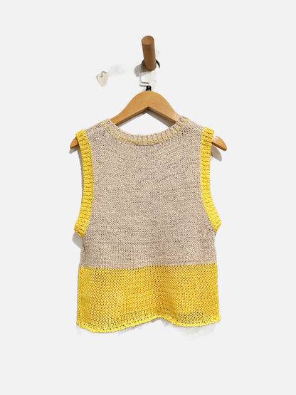 Zara Tan and Yellow Color Block Tank - Small